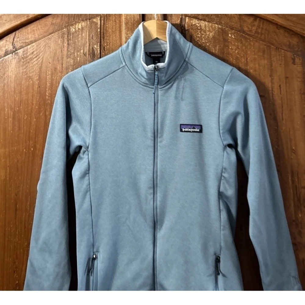 Patagonia Women's R1 Daily Full Zip Jacket Steam Blue Sz XS Zip Pockets‎
